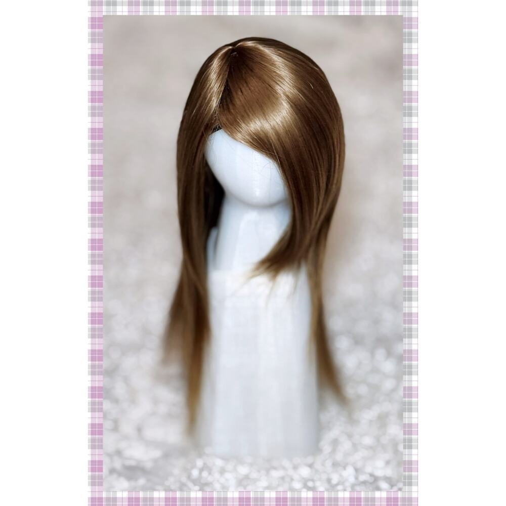 BJD Balljointed 1/3 Dollfie Dream DD Smart Doll 8" Wig 8/9 Brown Deep Side Part